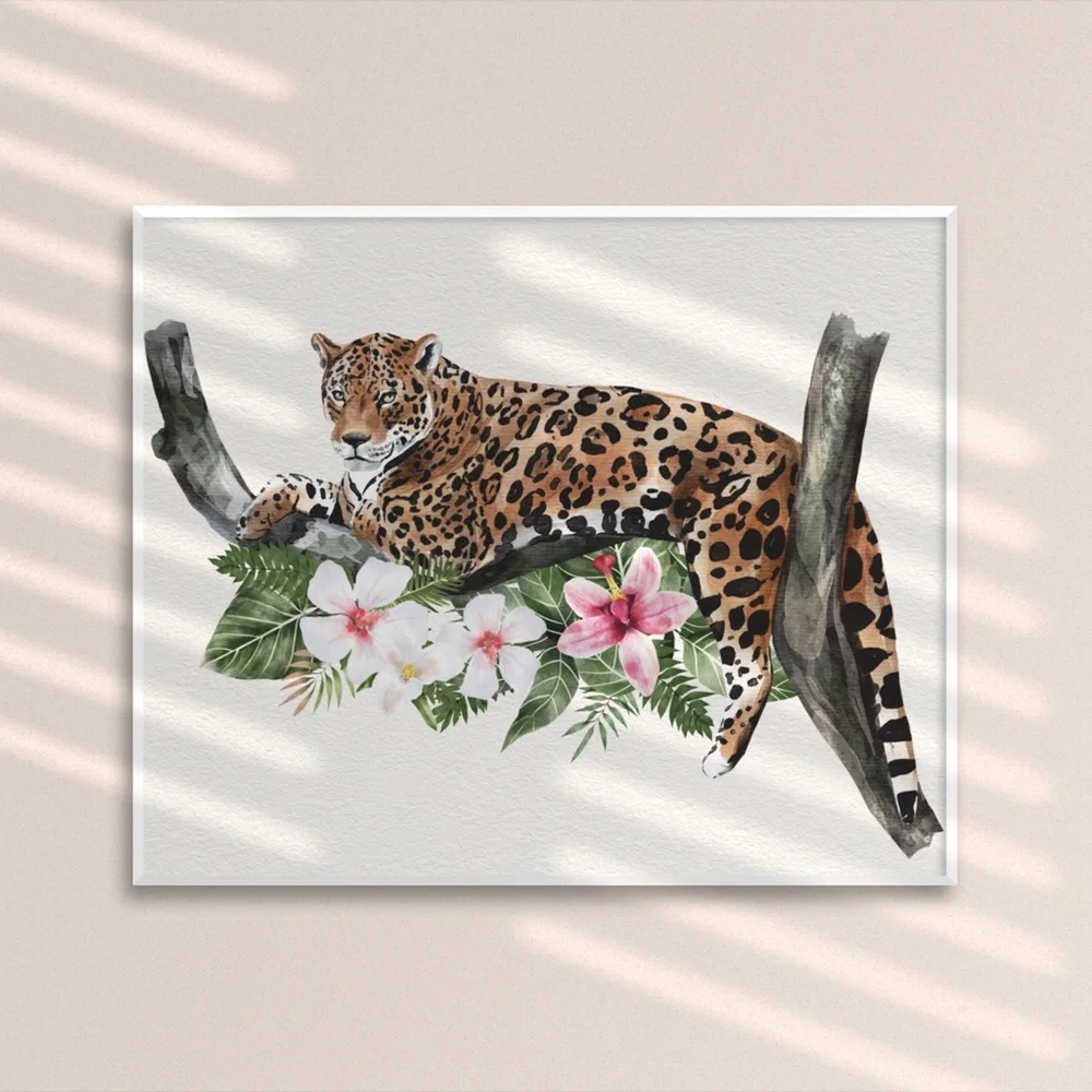 Jaguar Watercolor Illustration Wall Art Print Poster Unframed - Picture 2 of 10